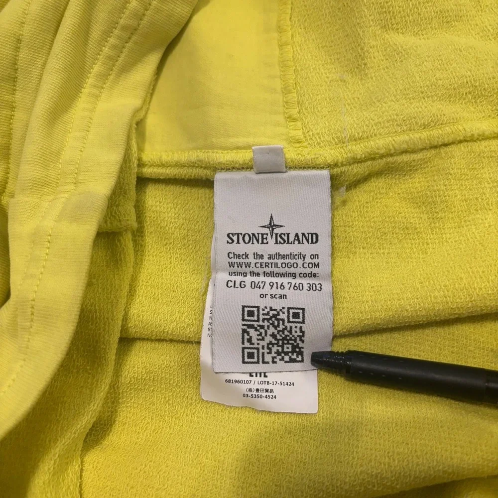 Stone Island Mens Yellow Shadow Project‎ Crew Neck Sweatshirt Zip Pockets XL